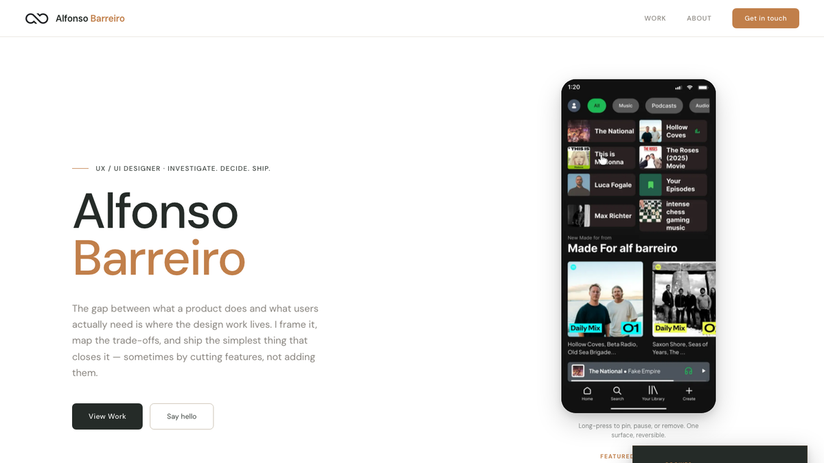 Alfonso Barreiro — UX/UI Designer Portfolio