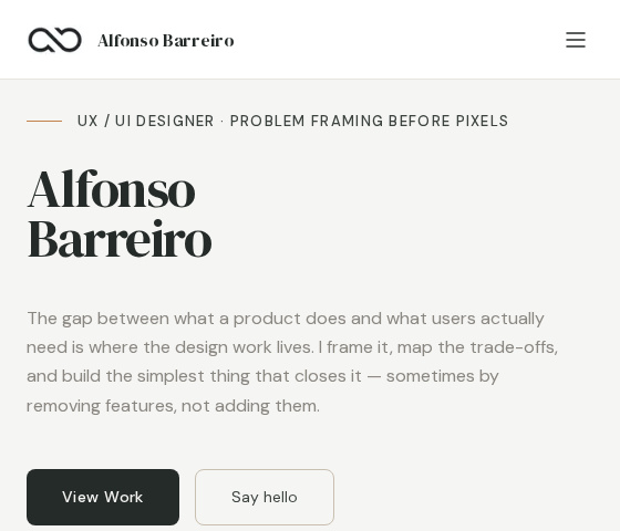 Alfonso Barreiro — UX/UI Designer Portfolio